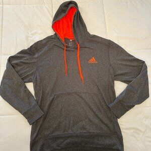 Adidas Climawarm Men's Gray and Orange Long Sleeve Pullover Hoodie Size L